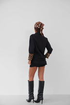 Cuff Detail Black Shirt