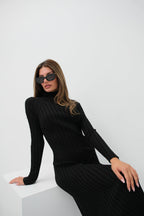 Maxi Length Black Knit Dress