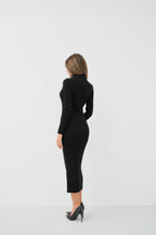 Maxi Length Black Knit Dress