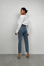 Metallic Detail Blue Jeans