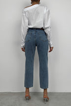 Metallic Detail Blue Jeans