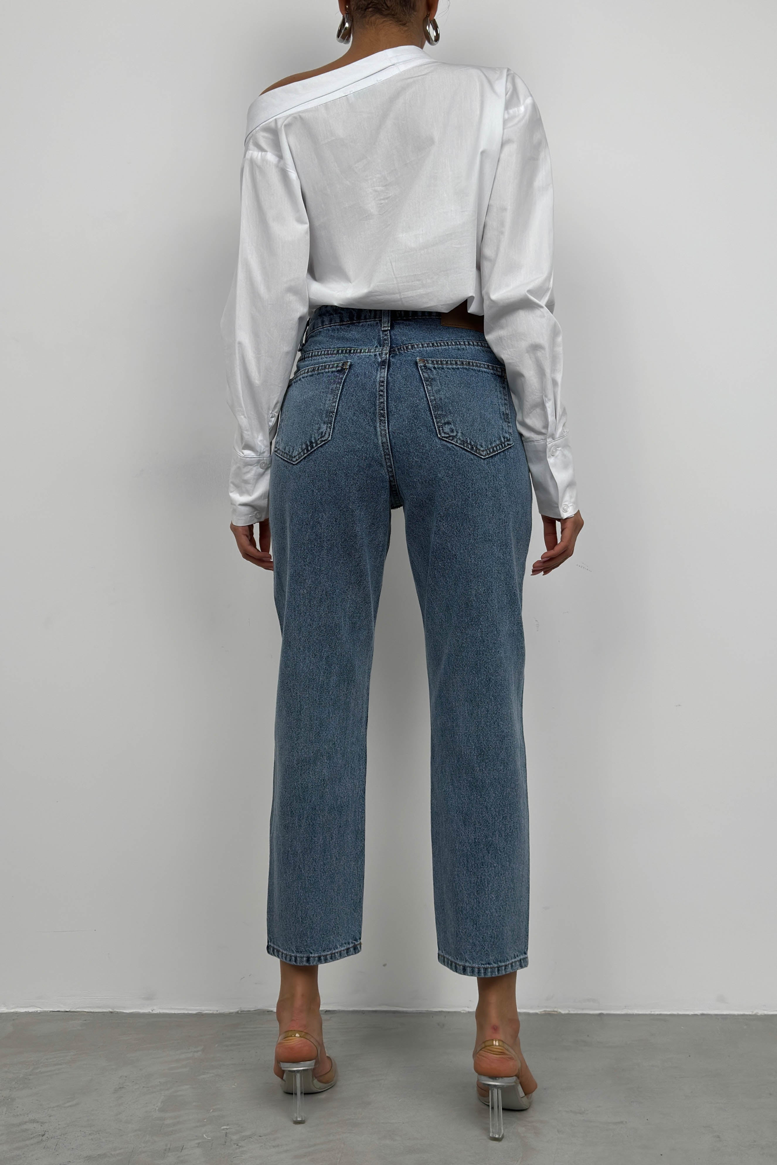 Metallic Detail Blue Jeans