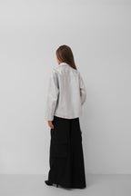 Metallic Gray Denim Jacket