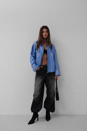 Metallic Blue Denim Jacket