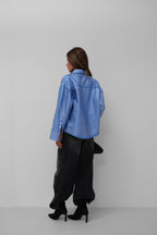 Metallic Blue Denim Jacket