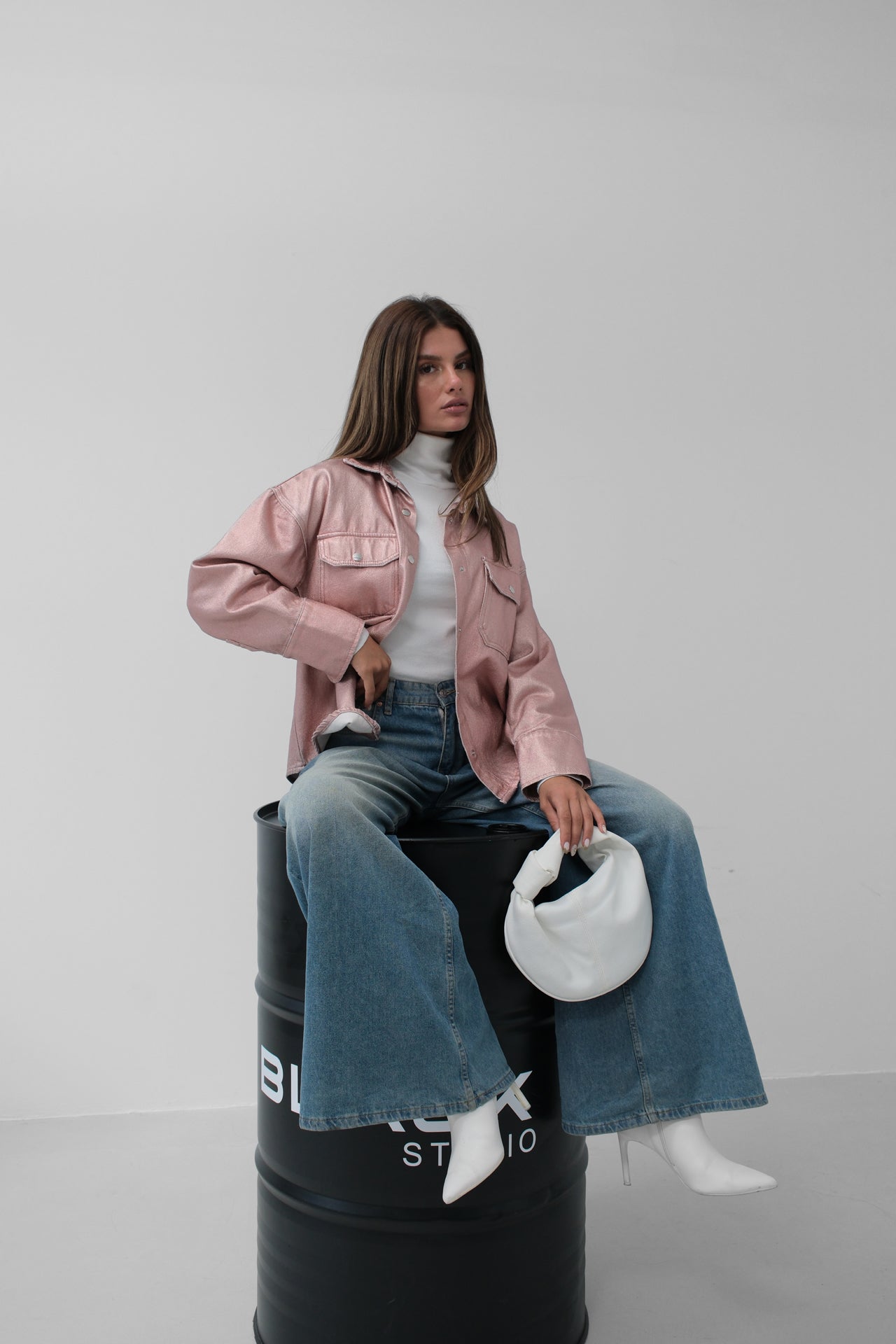 Metallic Pink Denim Jacket