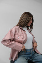 Metallic Pink Denim Jacket