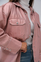 Metallic Pink Denim Jacket