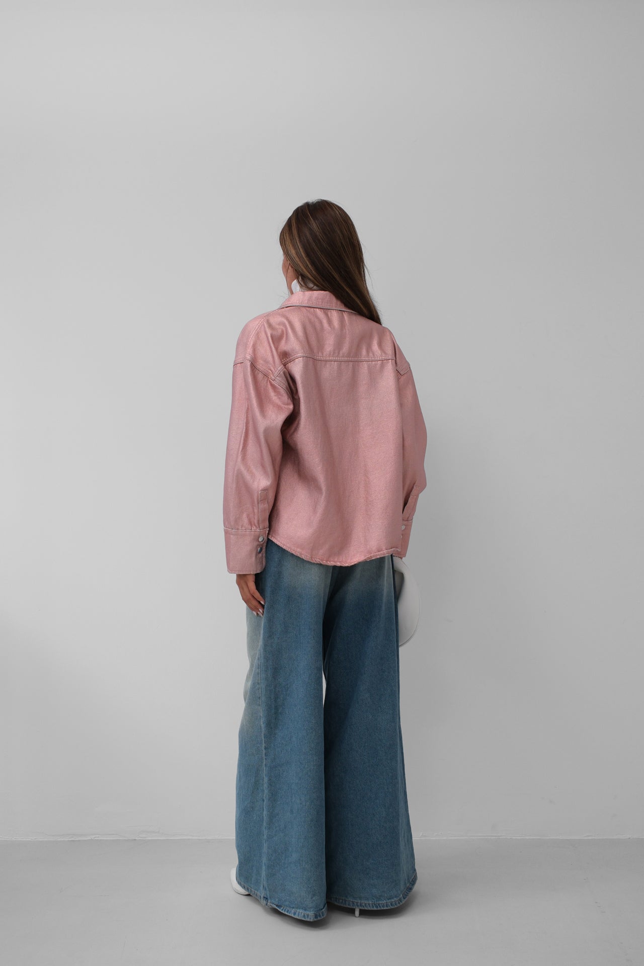 Metallic Pink Denim Jacket