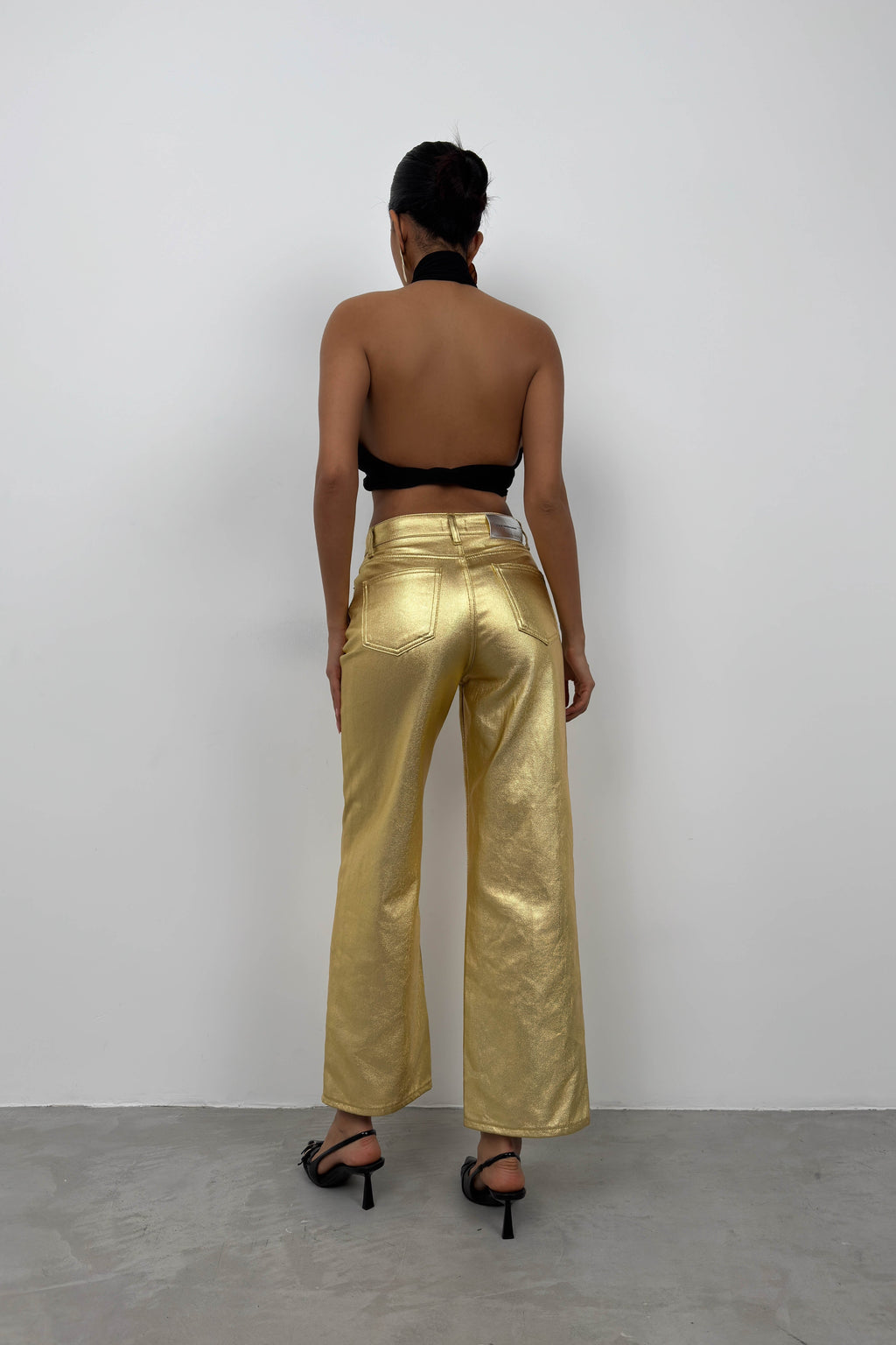 Metallic Gold High Waist Pants