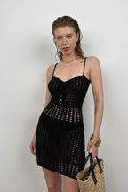 Mini Knit Black Dress