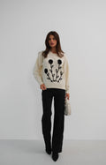 Motifli Oversize White Knit Sweater