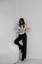 Motifli Oversize White Knit Sweater