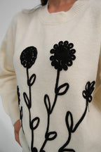 Motifli Oversize White Knit Sweater