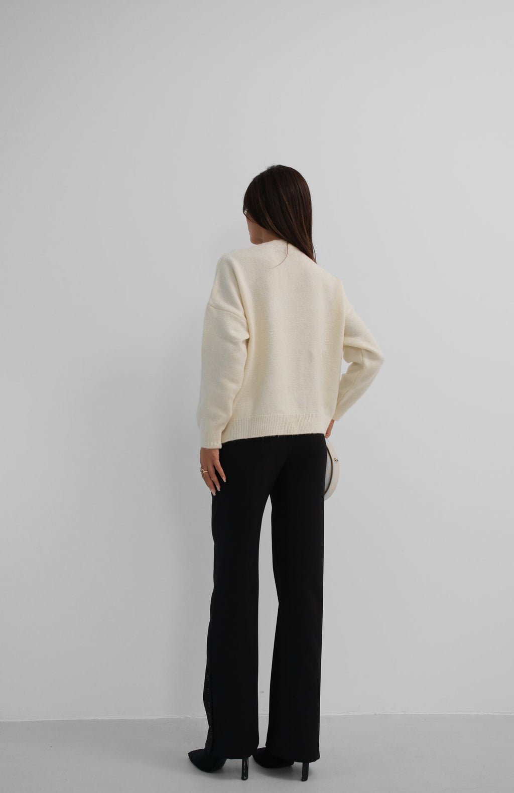 Motifli Oversize White Knit Sweater