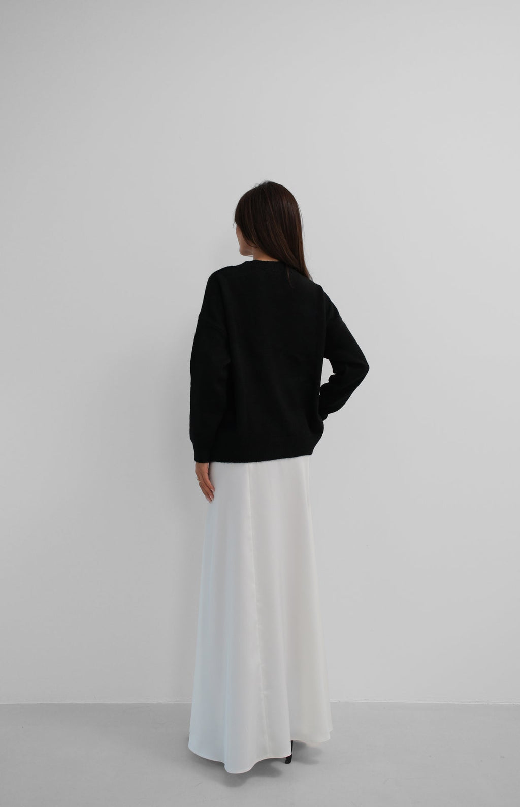Motifli Oversize Black Knit Sweater