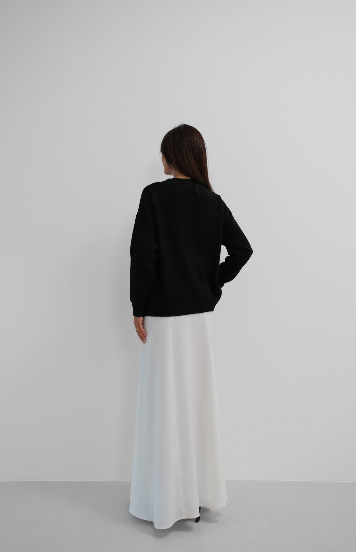 Motifli Oversize Black Knit Sweater