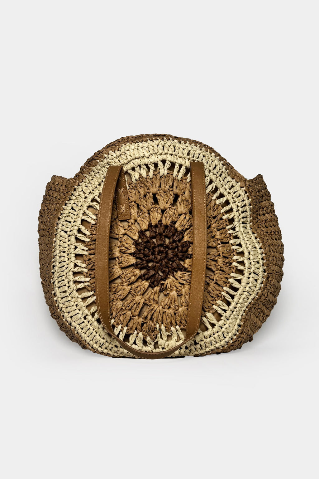 Embroidery Detail Straw Beige Bag