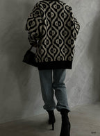 Nakisli Geometrik Pattern Oversize Sweater