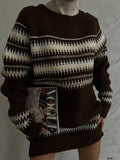 Nakisli Striped Pattern Oversize Sweater