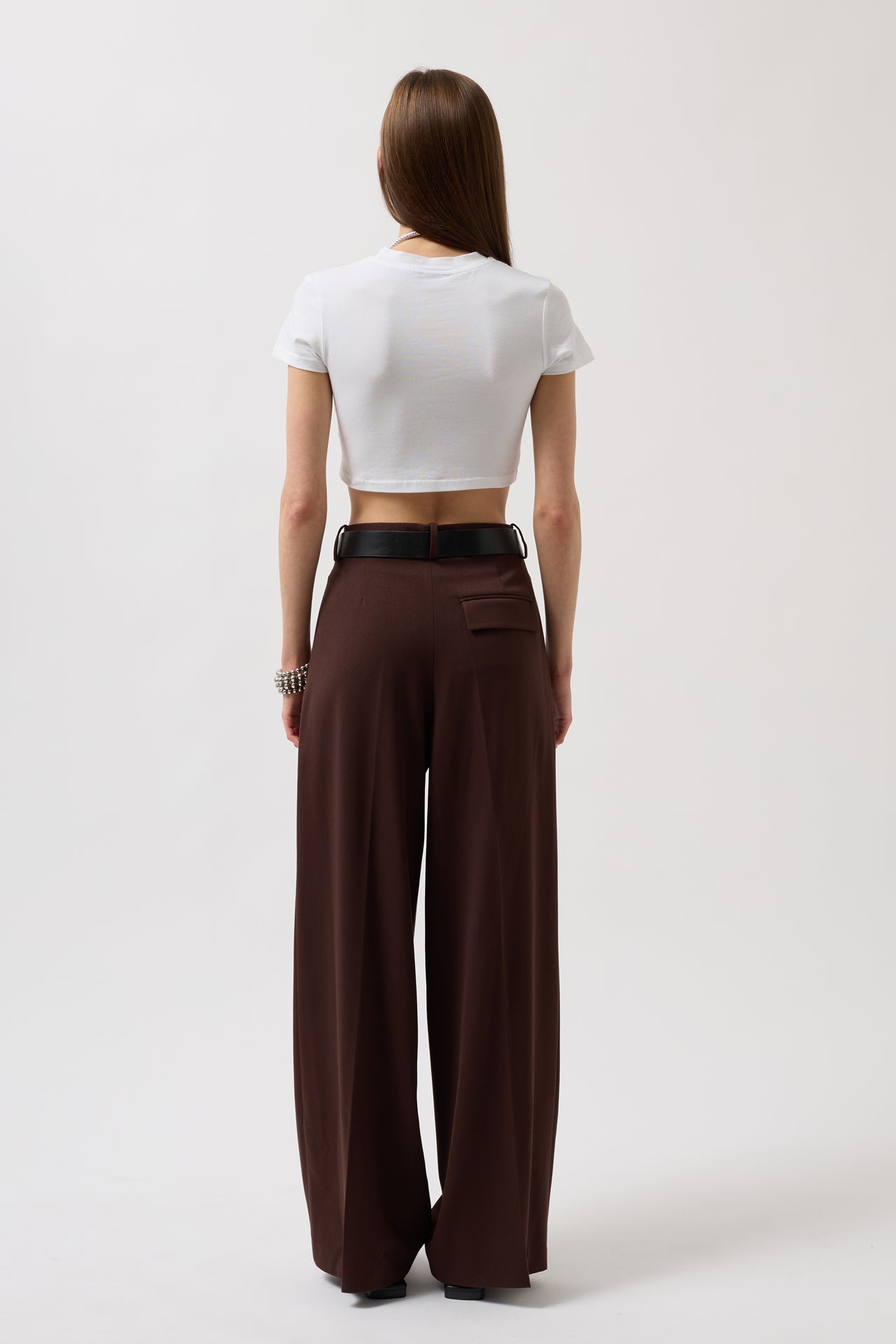 Nepo Printed Crop White T-Shirt