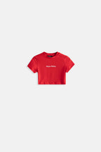 Nepo Printed Crop Red T-Shirt