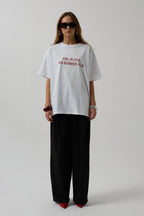 Siri Front Printed Oversize White T-Shirt