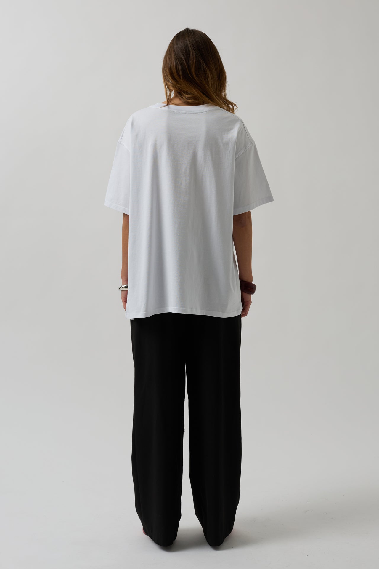 Siri Front Printed Oversize White T-Shirt