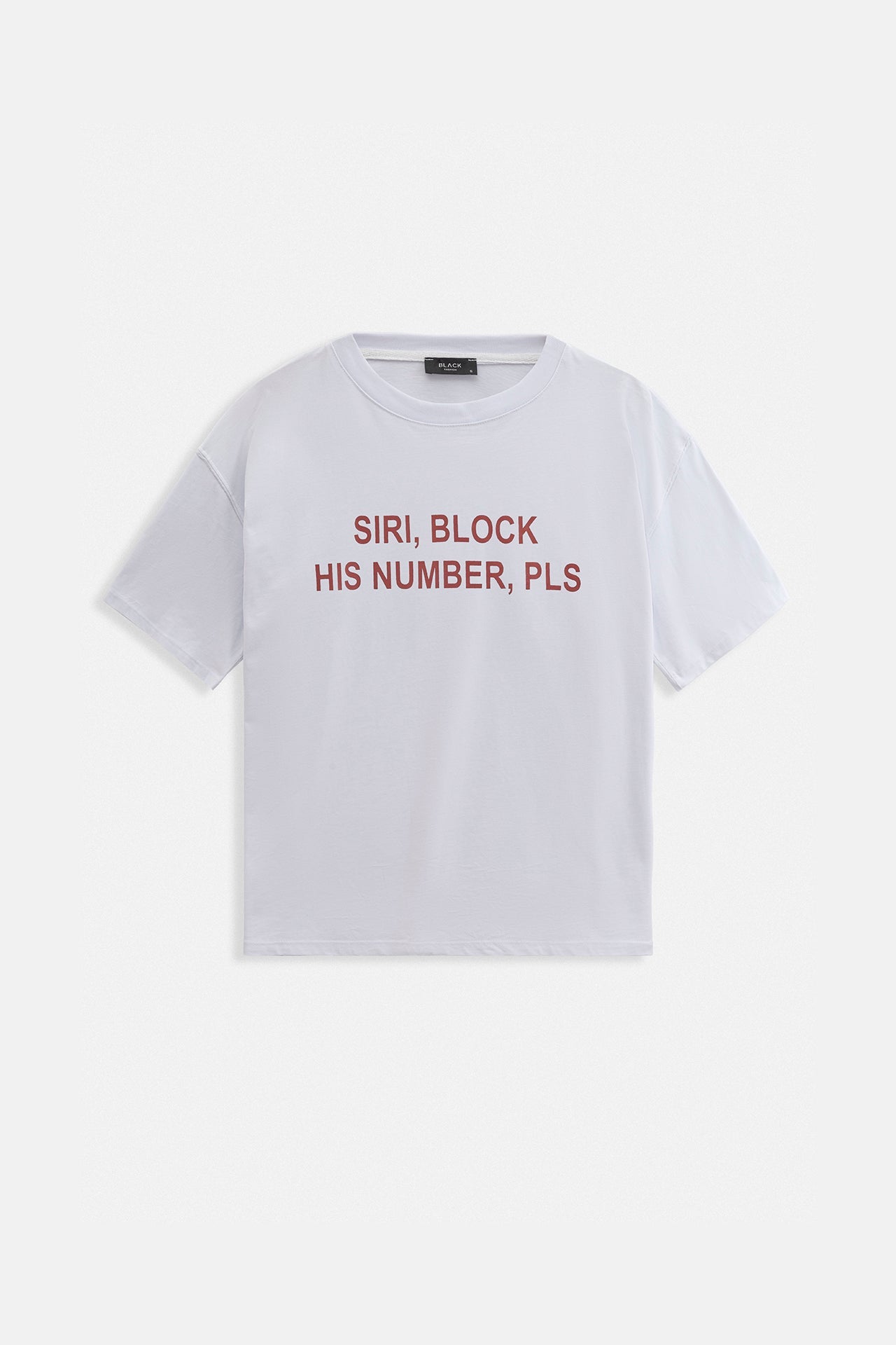 Siri Front Printed Oversize White T-Shirt