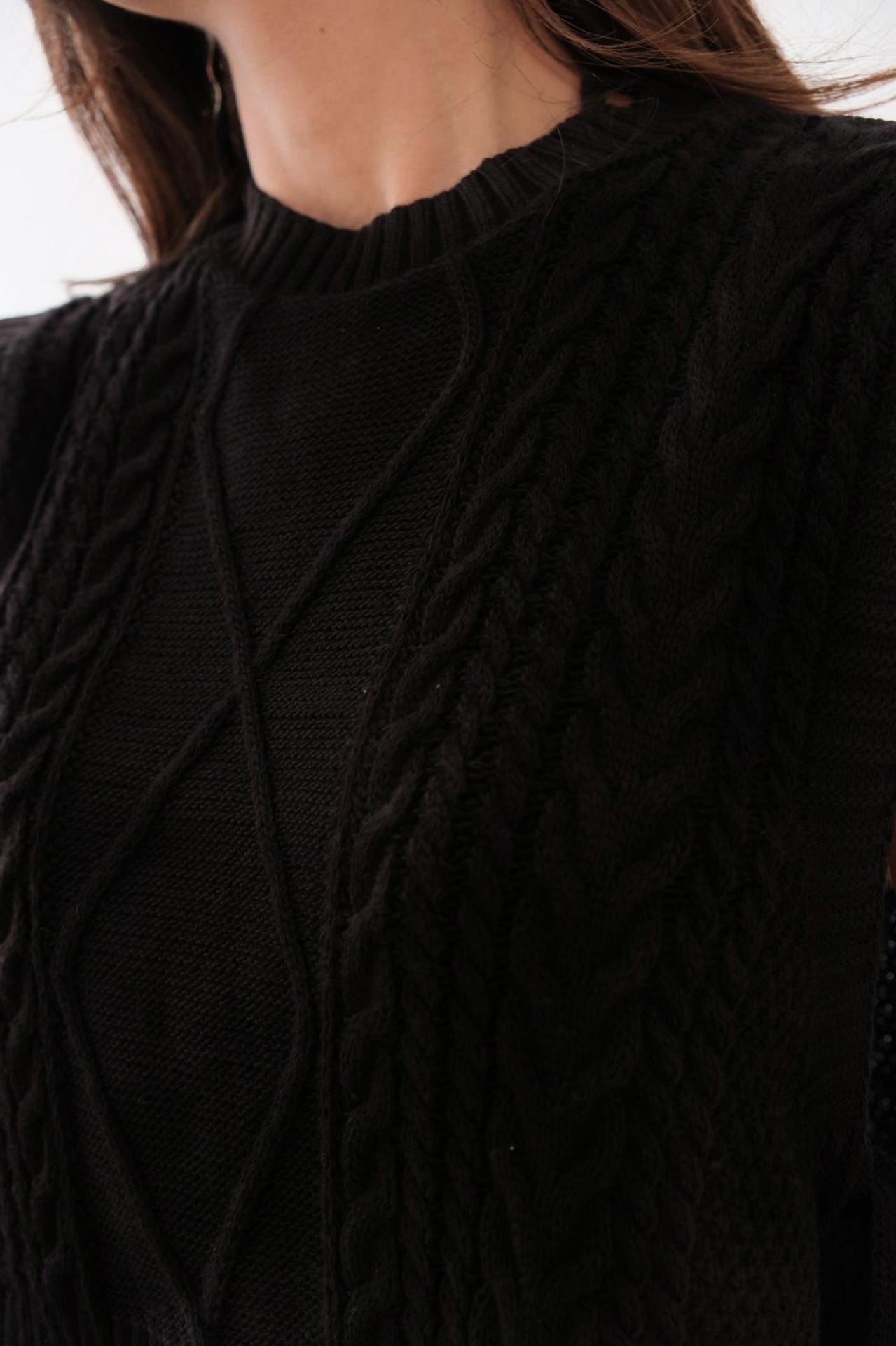 Knit Patterned Tie Knit Suveter