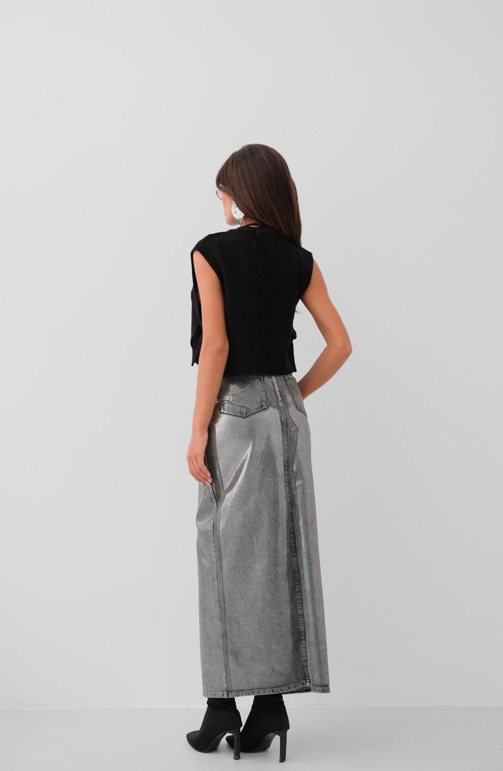Knit Patterned Tie Knit Suveter