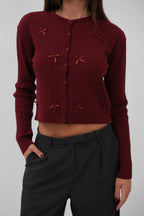 Knit Detail Bow Detail Knit Sweater