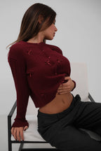 Knit Detail Bow Detail Knit Sweater