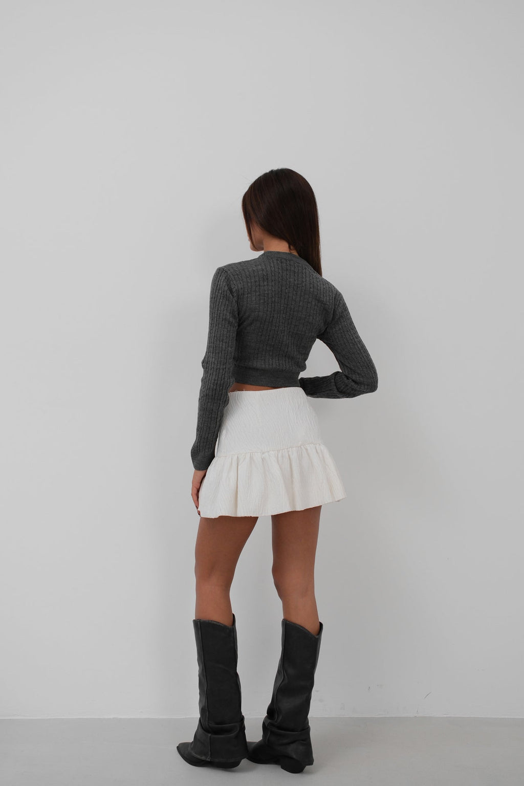 Knit Detail Knit Crop Sweater
