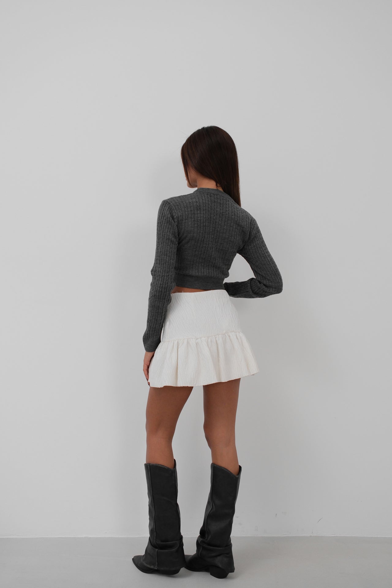 Knit Detail Knit Crop Sweater