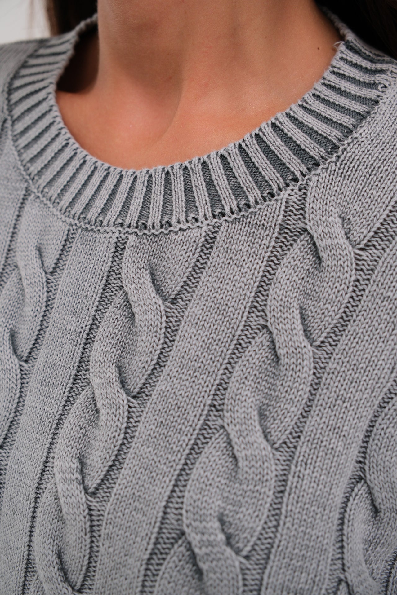 Knit Detailed Washed Crop Knit Sweater