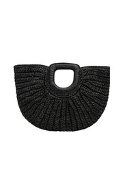 Oval Wicker Black Handbag