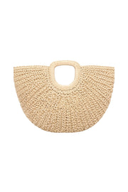 Oval Wicker Beige Handbag