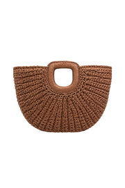 Oval Wicker Brown Handbag