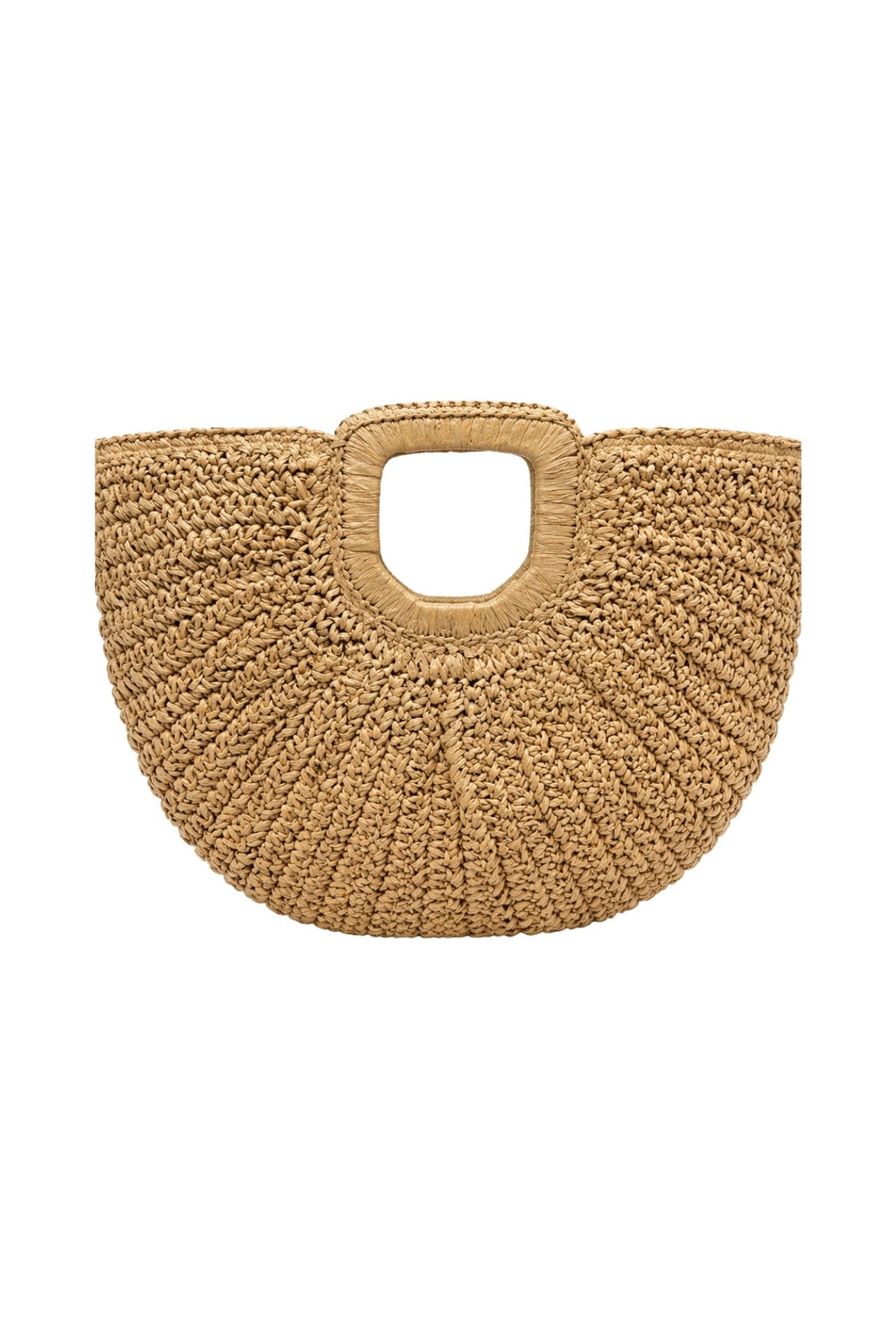 Oval Form Straw Mink Handbag