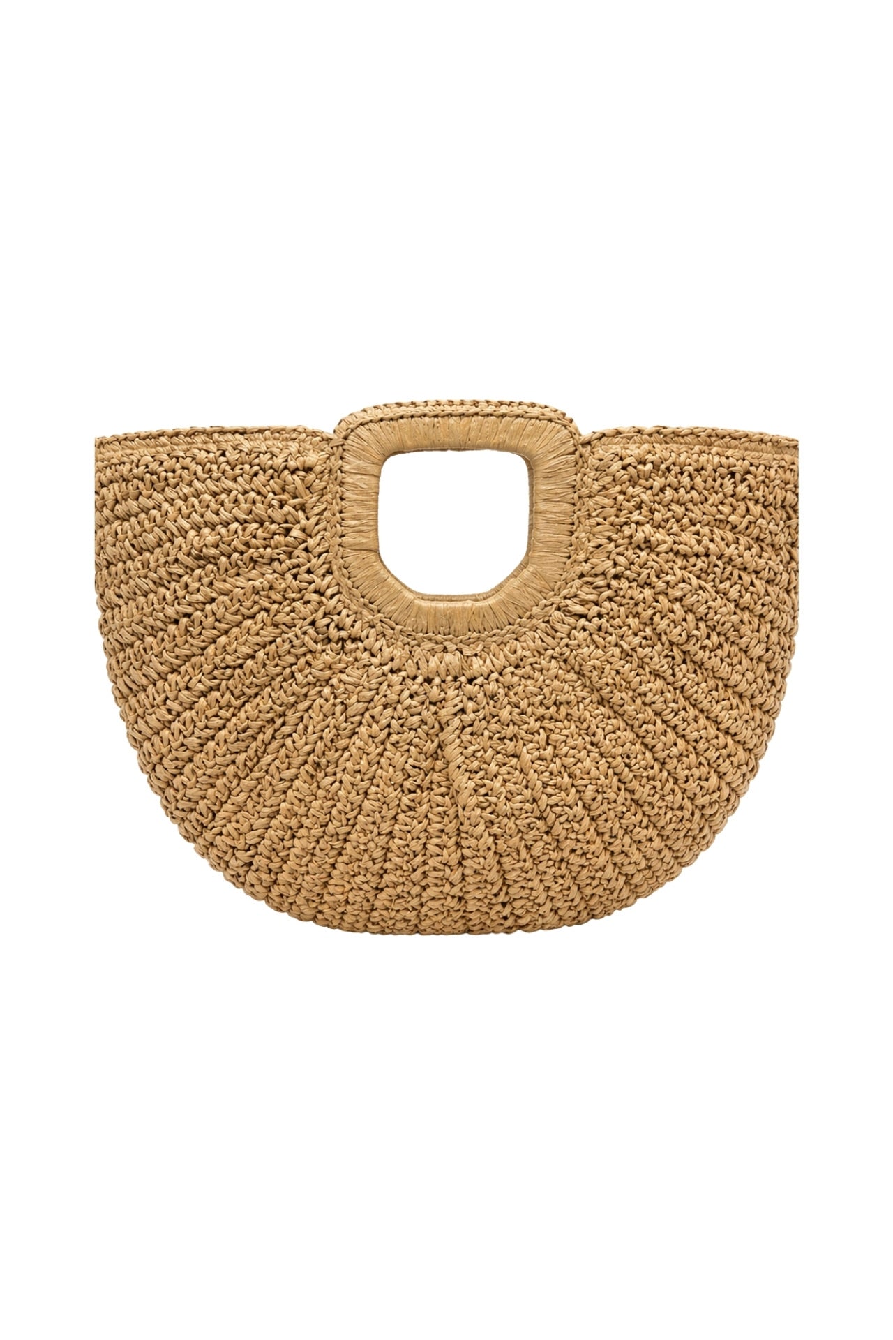 Oval Form Straw Mink Handbag