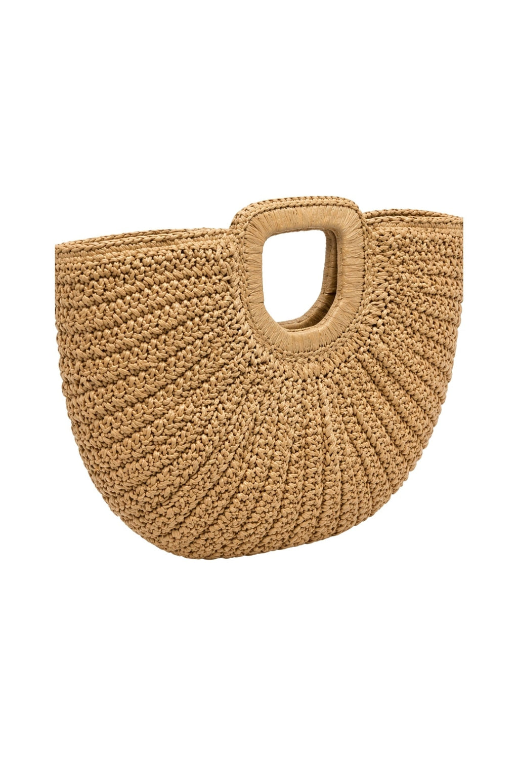 Oval Form Straw Mink Handbag