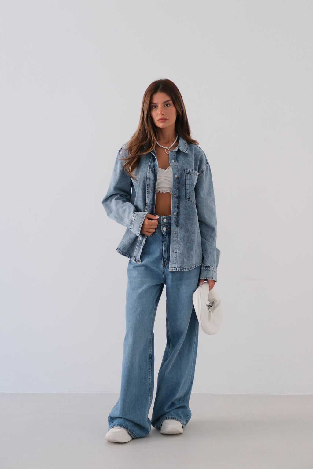 Oversize Light Blue Denim Shirt