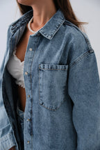 Oversize Light Blue Denim Shirt