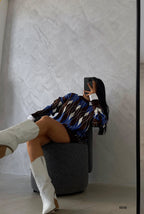 Oversize Diamond Pattern Sweater