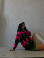 Oversize Diamond Pattern Sweater