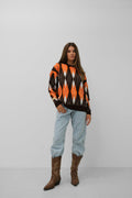 Oversize Diamond Pattern Sweater