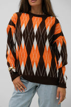 Oversize Diamond Pattern Sweater
