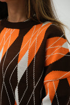 Oversize Diamond Pattern Sweater