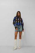 Oversized Diamond Pattern Sweater